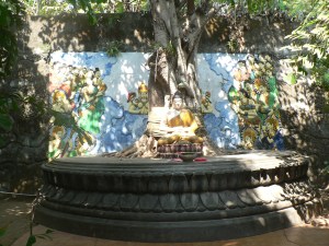 One of the many Buddhist statues